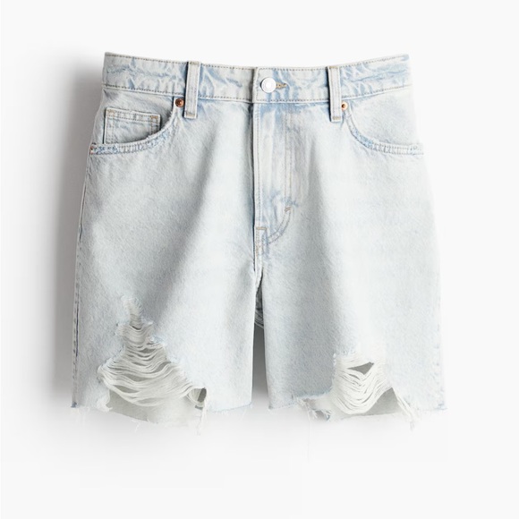 H&M High Rise Dad Bermuda Shorts in Light Wash - Picture 3 of 7